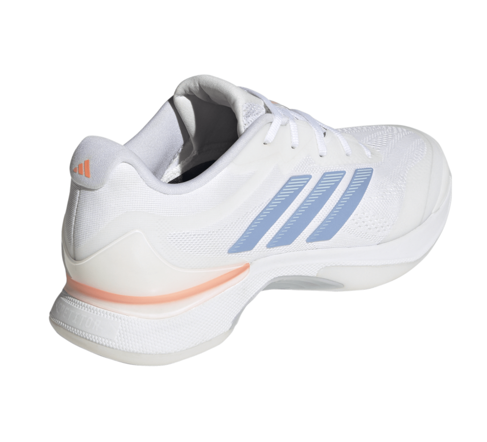 Женские теннисные кроссовки Adidas Avacourt 3 - white/halo blue/beam orange