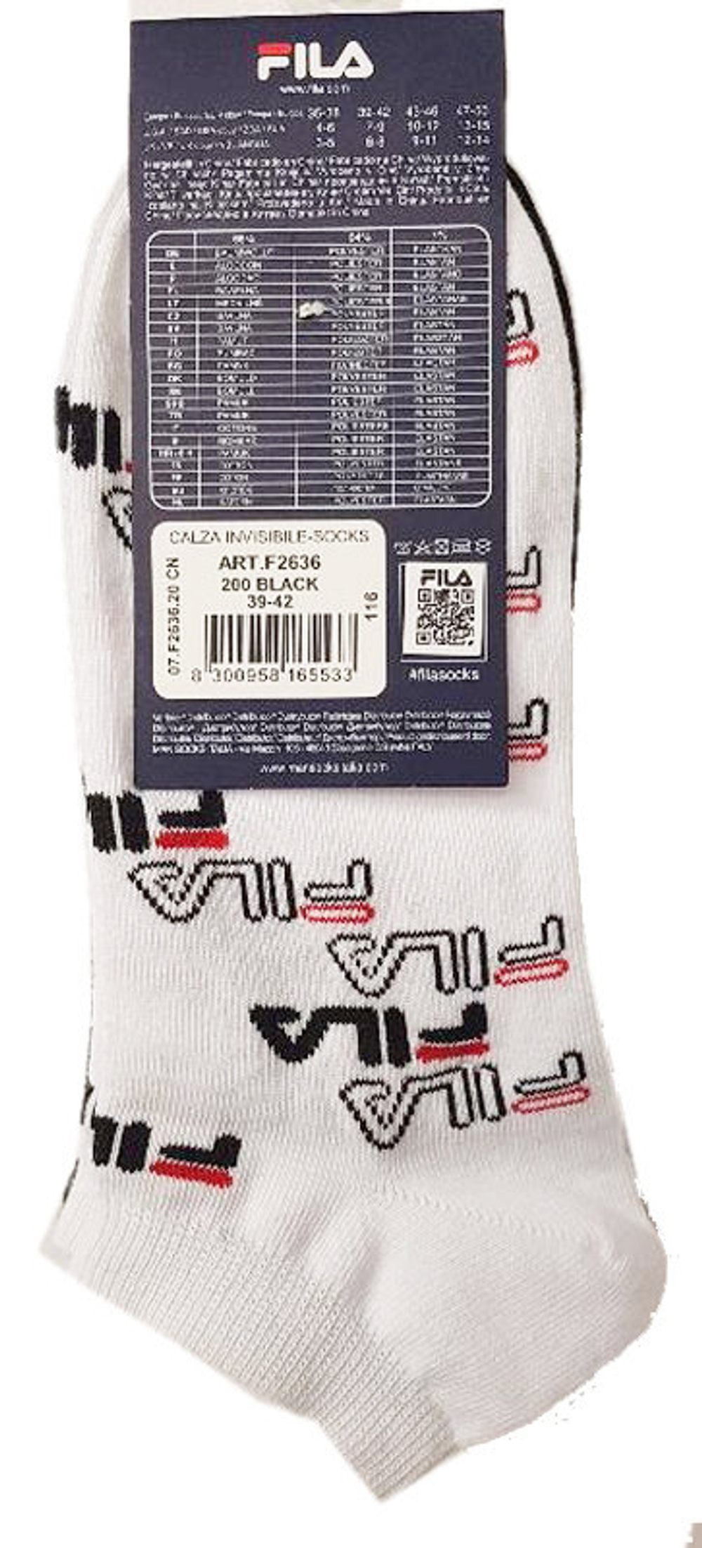 Теннисные носки Fila Calza Invisible Socks 3P - черный
