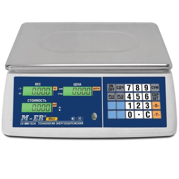 Весы торговые настольные Mertech M-ER 223AC-32.5 Mary, 32кг, 5гр, 325х260, с поверкой, без стойки