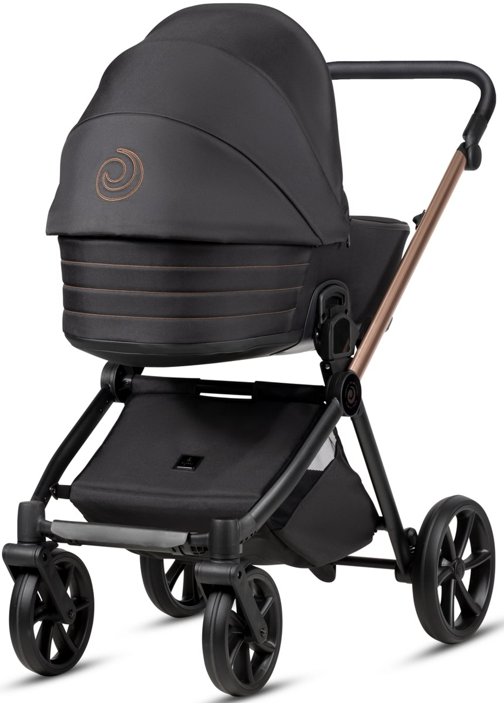 Детская коляска Tutis Mio 3 Plus Black Edition New 4 в 1 с автокреслом Beno Black и базой 1622292 Rose Gold
