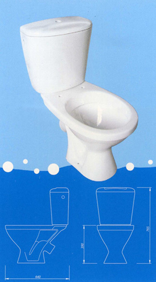 Унитаз-компакт "Универсал" (косой, нижний, под кнопку ПУСТОЙ) (г.Лобня)