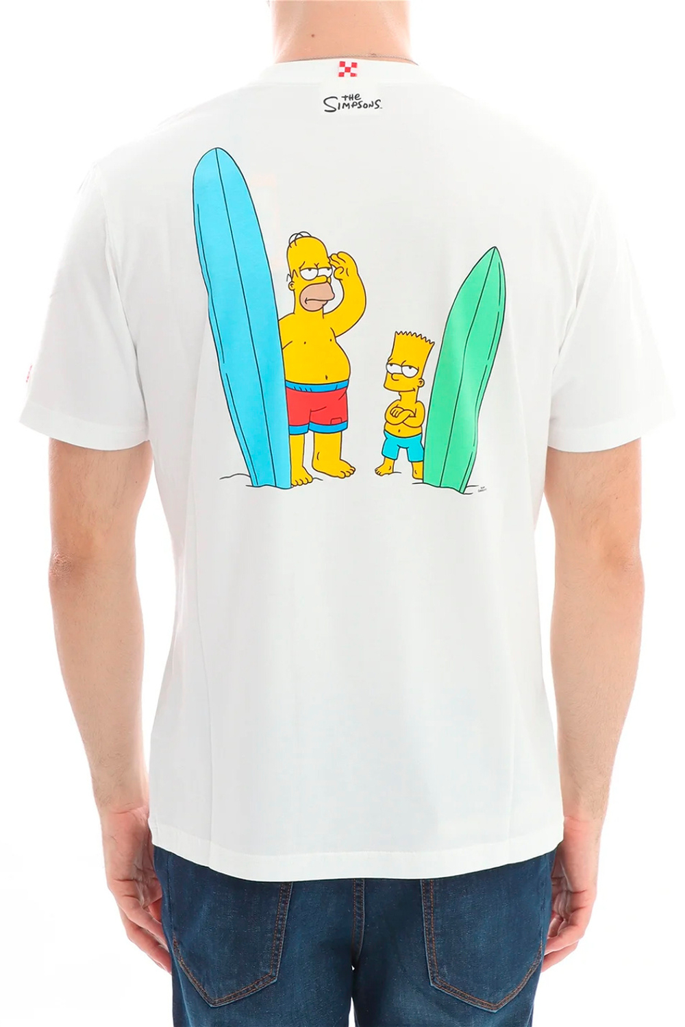 Футболка Saint Barth Homer Bart сёрферы белый