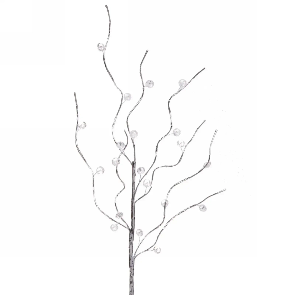 Ветка декоративная «Серебряная тайна» 64 см, Серебро