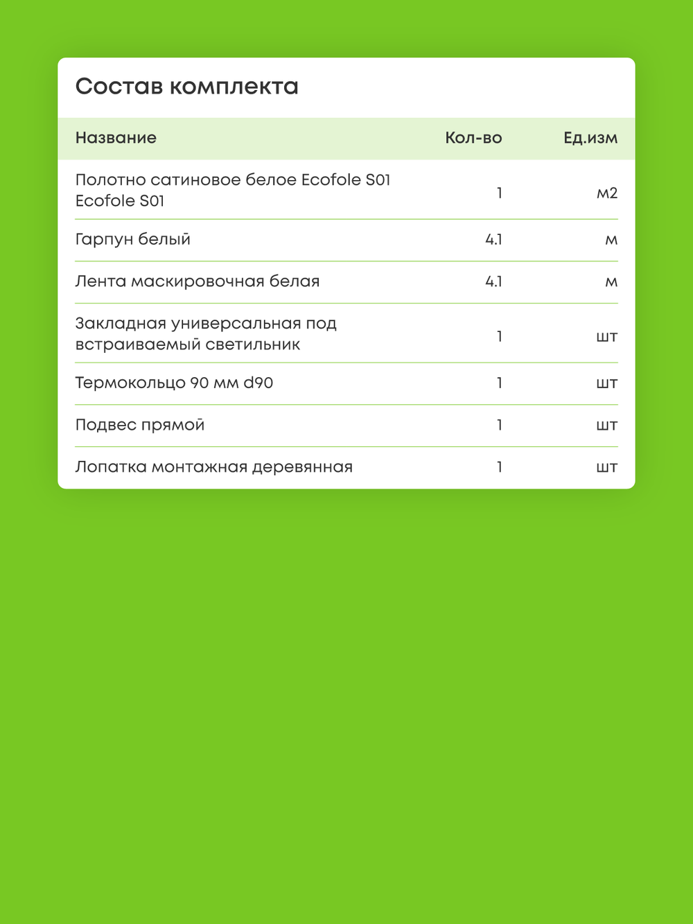 Сатиновый натяжной потолок 1 м2
