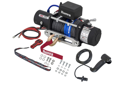 Лебёдка электрическая 24V Runva 9500 lbs 4350 кг (синтетический трос) EWX9500SR