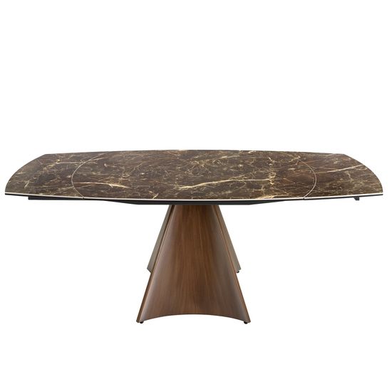 Раздвижной овальный обеденный стол 1113/MC22181DT из мраморной керамики и стали Испания 205х90