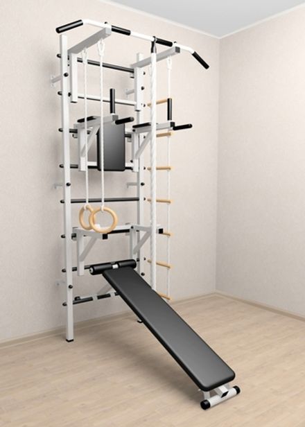 Шведская стенка Sv Sport 508 (Турник стандарт/Брусья/Стойка/Скамья/Канат/Kольца/Лестница)