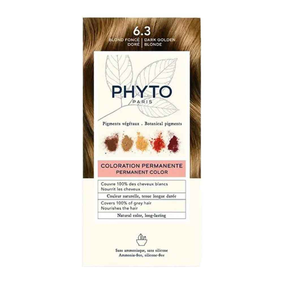 PHYTOSOLBA ФИТО крем-краска для волос тон 6.3 Темный золотистый блонд Phyto Coloration permanente 6.3 blond foncé doré 50/50/12