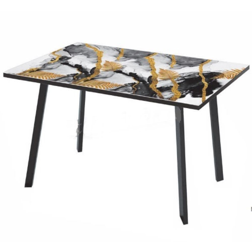 Стол Миллер стекло ф/п бабочка раздвижной чёрный (комплект ног №3)