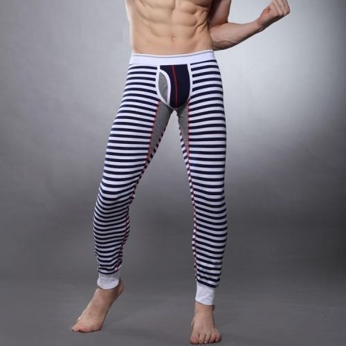 Мужские кальсоны в синюю полоску SEOBEAN Navy Stripe Long Johnes