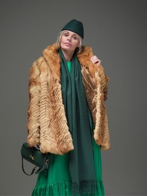 Палантин / кашемир /изумруд