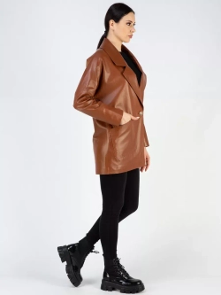 Куртка кожаная удлиненная оверсайз пиджак