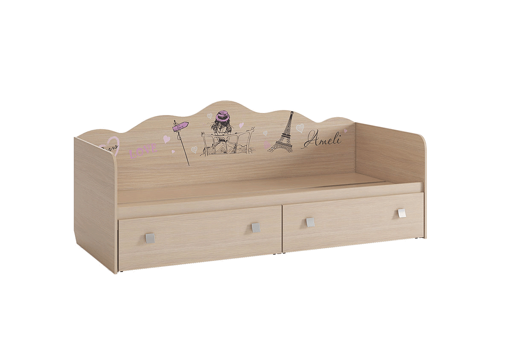 Кровать «Амели» (дуб млечный), ЛДСП, Мебельсон