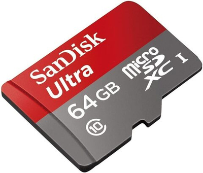 Карта памяти SanDisk Ultra microSDXC 64GB UHS-I U1 V10 A1, R 120 МБ/с