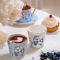 Набор из 2 кофейных стаканов Farforite «Лазурный сад / Blue Garden» 200 мл в подарочной коробке