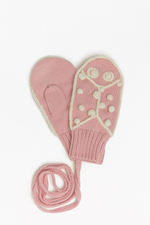 Розовые варежки «Божья коровка»