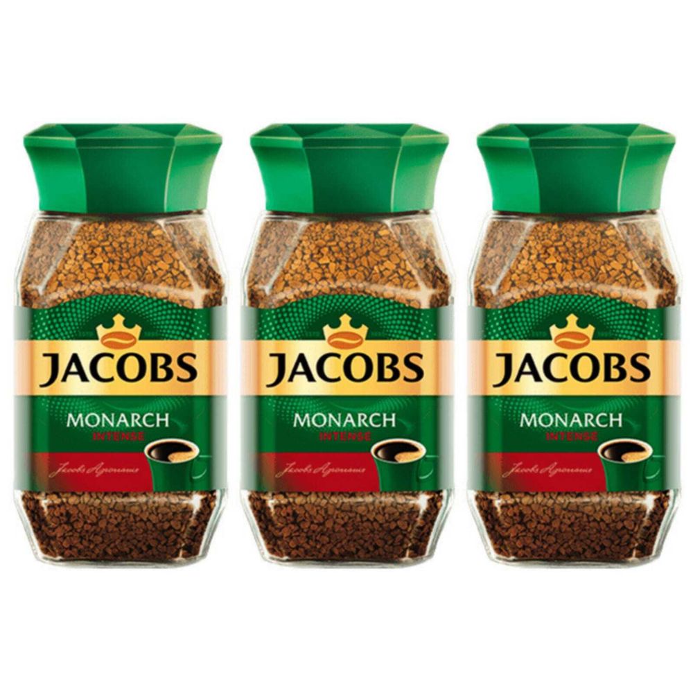 Кофе растворимый Jacobs Monarch Intense, стеклянная банка 95 г 3 шт