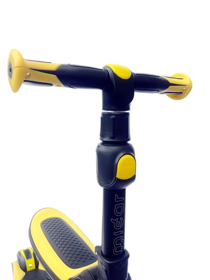Самокат-беговел со светящимися колёсами 3 в 1 Scooter Micar Moby Black-Yellow