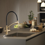 Смеситель для кухни 35к G4398-1 GAPPO гибкий излив, с вых. для питьевого фильтра, ЧЕРНЫЙ-Бронза