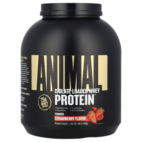 Animal, Изолят, порошок сывороточного протеина, клубника, 1,81 кг (4 фунта)