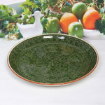 Ляган плоский 38см зеленый Риштанская Керамика