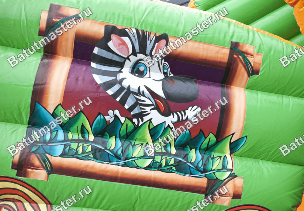 Коммерческий надувной батут "Тоннель паровозик-зоопарк"