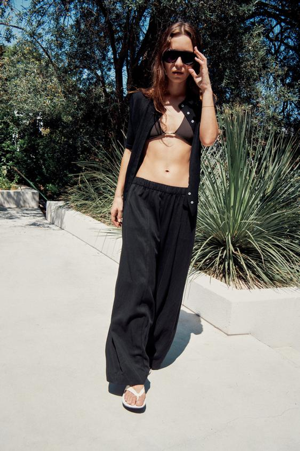 ZARA БРЮКИ BARREL — ZW COLLECTION, ЧЕРНЫЙ