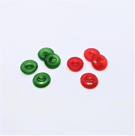 Пуговица №178 , 10мм, цв.крас.-зел.
