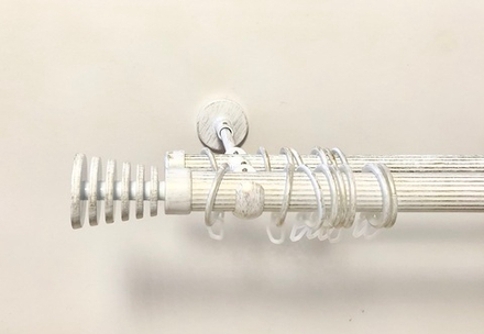 Карниз кованый рифленый для штор Ост Конус скан d 25/16 двухрядный, цвет белое золото