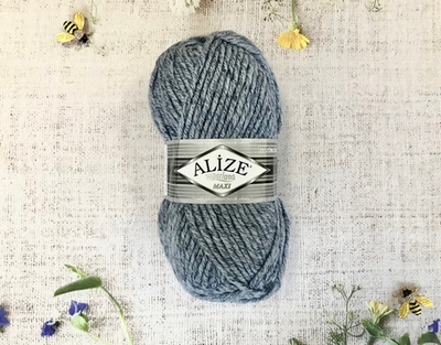 Пряжа ALIZE "Superlana maxi" 806 синий жаспе