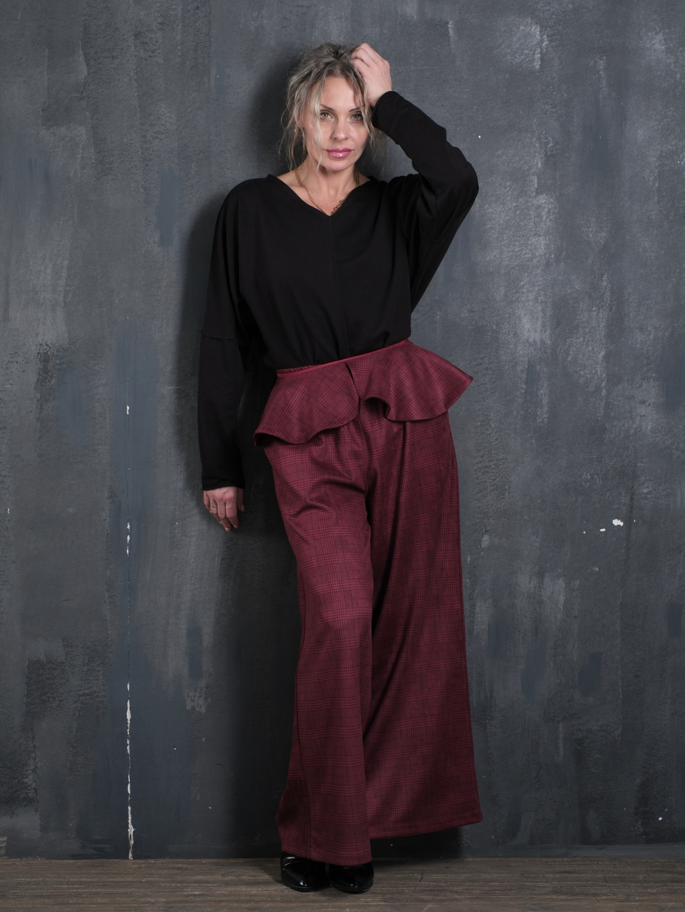 Воротник /баска на талию /бордо