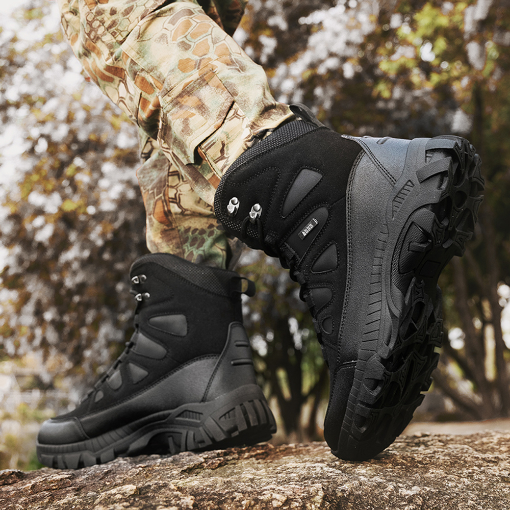 CHENGSHILUOTUO Combat Boots Men"s Black/Brown/Khaki