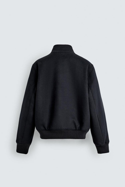 ZARA СТЕГАНАЯ КУРТКА ИЗ ШЕРСТИ, МОРСКОЙ СИНИЙ