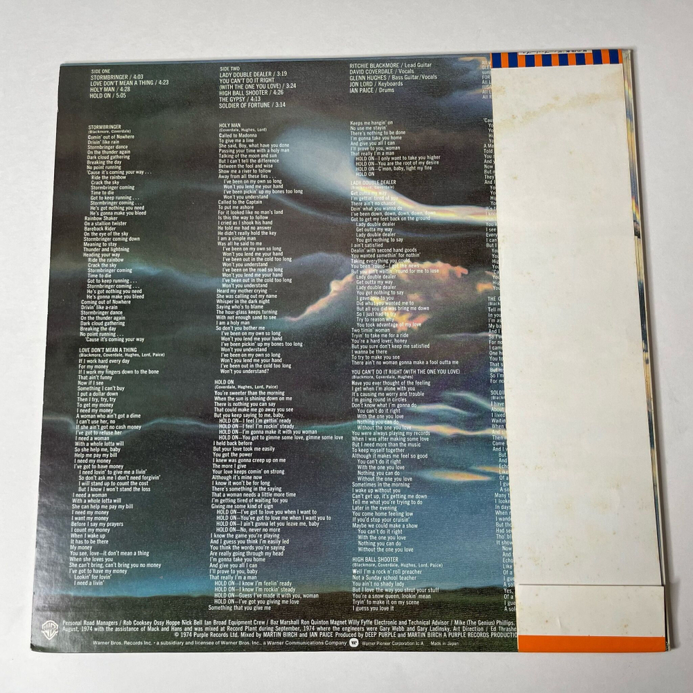 Винтажная виниловая пластинка LP Deep Purple Stormbringer (Japan 1979) (Obi) Lady Double Dealer