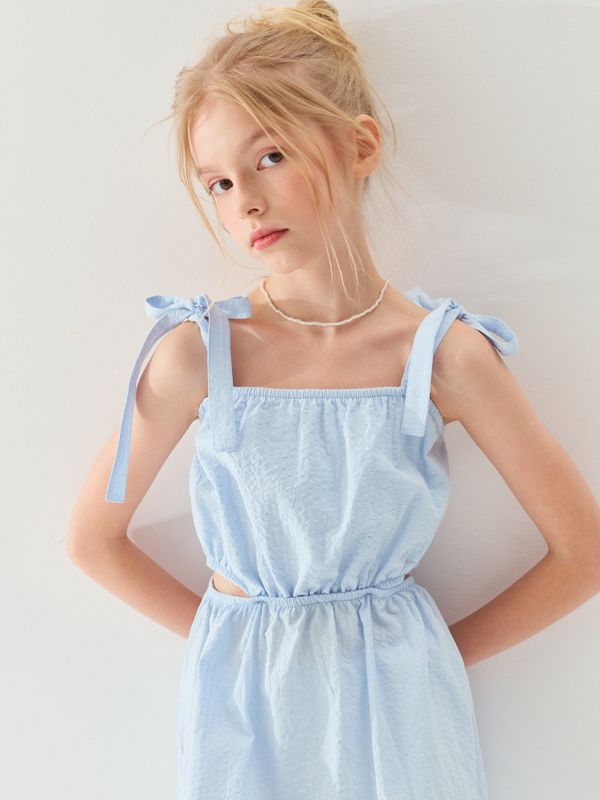 Платье хлопковое с разрезами 