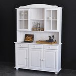 Шкаф Лена двухдверный из массива сосны, с 3 полками (верхняя часть буфета Лена), белый воск