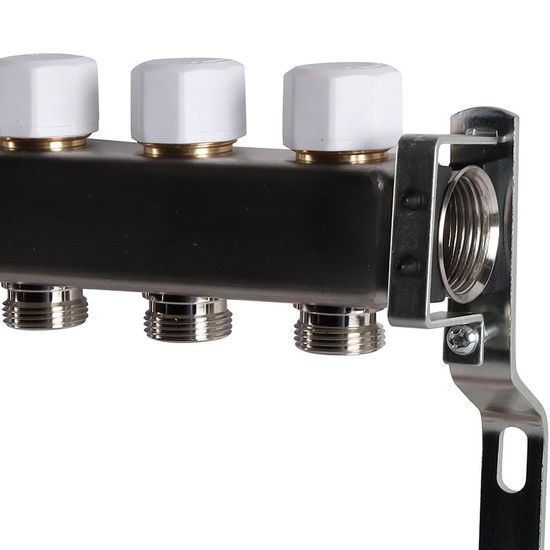 Коллектор Rommer 1"x3/4" на 10 контуров с расходомерами (нерж. сталь) RMS-1200-000010