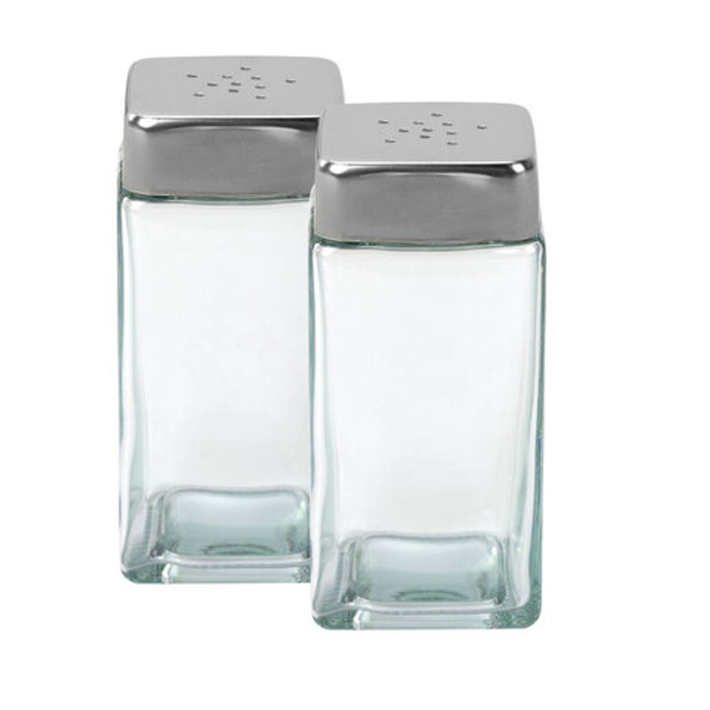 Набор для специй 2х120 мл, MAXI, солонка + перечница, стекло/сталь, квадратные, WEGLA (ВЕГЛА), 700231