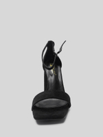 Босоножки Bai sen К31 замшевые на трапециевидном высоком каблуке