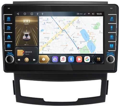 Магнитола для SsangYong Actyon II 2011-2013 - Kuberg OL-9762 (кнопки и крутилки), Android 12, Быстрая, CarPlay, 4G SIM-слот