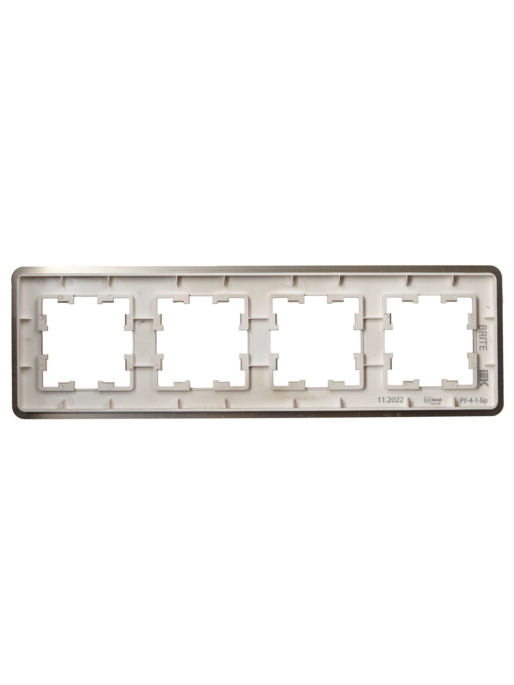 BRITE Рамка 4-местная РУ-4-1-Бр металл шампань RE AL IEK