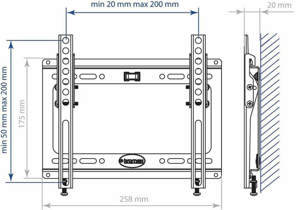 Кронштейн для телевизора Kromax IDEAL-6, 15-47", настенный, наклон (26006)