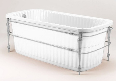Ванна Migliore Olivia console 24327 174x80cm.  хром/белая акриловая отдельно стоящая