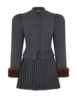 Жакет Winter c норкой, серый