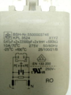 WFC1662OE кт8 Сетевой фильтр для стиральных машин Siemens Bosch 181928 б/у