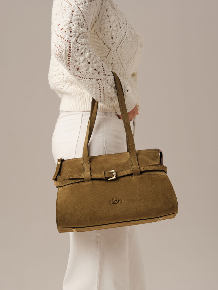 Замшевая сумка DBR Rumi mini 31400 белый мох