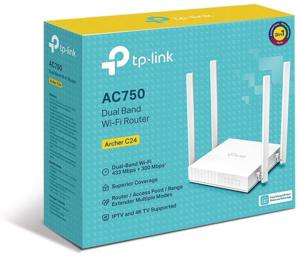 Wi-Fi роутер TP-LINK Archer C24 AC750