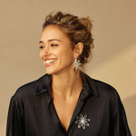 Серьги ORI TAO, Bloom, в форме цветка с перламутром, OT25.2-12-32206 (серебристый)