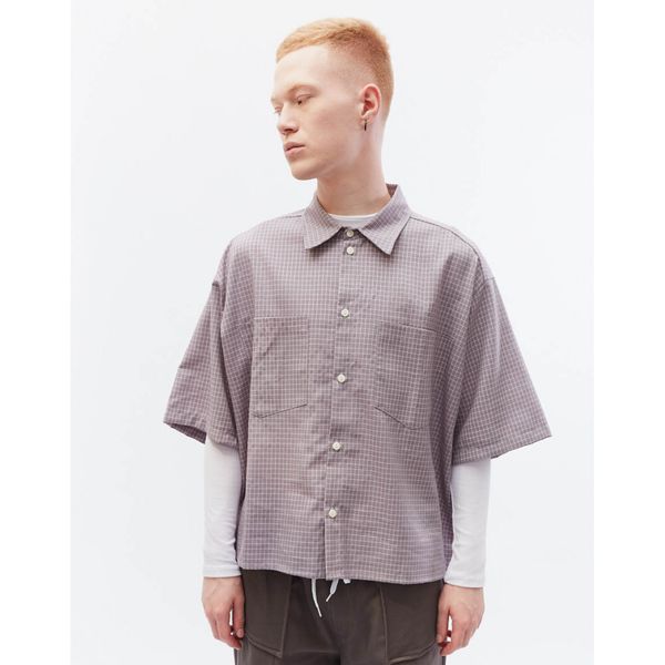 Рубашка укороченная серая - фото 2