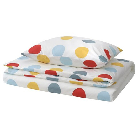 IKEA BRUKSVARA  (ИКЕА БРУКСВАРА)  -  Пододеяльник и наволочка, разноцветный/набивной, 150x200/50x60 см